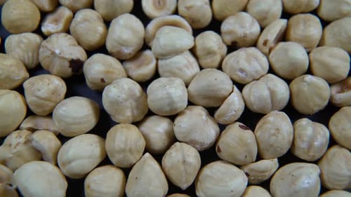Hazelnuts on the turn table
