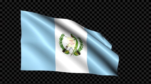 Seamless Loop of Guatemala National Flag Waving with Alpha