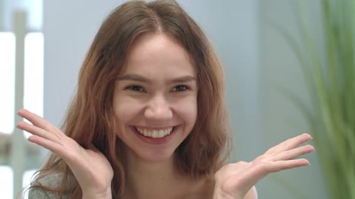 Cheerful Woman Shows Tongue