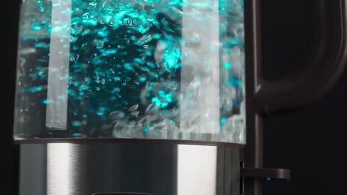 Water Boiling in a Glass Electric Kettle