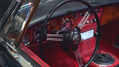 Close Up of Interior of Classic Car