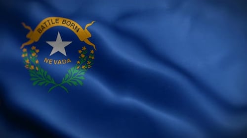 Realistic Nevada State Flag Waving Seamless Loop