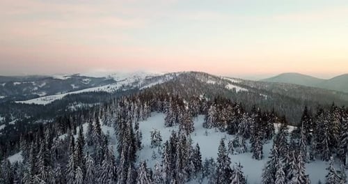 From Great Heigh Fairytale Mountain Landscape Snow Covered Alpine Sharp Peaks