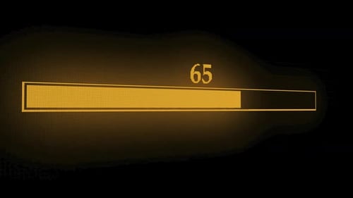 Pixel effect yellow color motion graphics loading animation. A 279