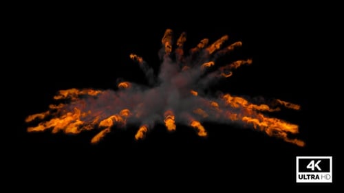 Realistic Fire Burst and Smoke Explosion Transition