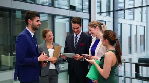 Business Team Meeting in Modern Office Space