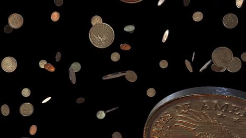 Falling Golden and Silver Money Coins Loop