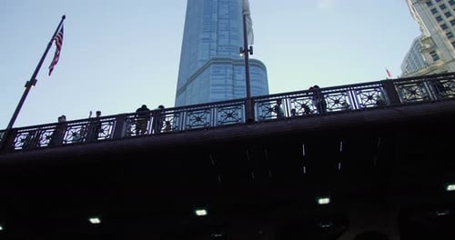 Trump Tower seen from under a bridge