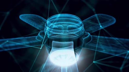 Ceiling Fan Hologram Close Up 4k