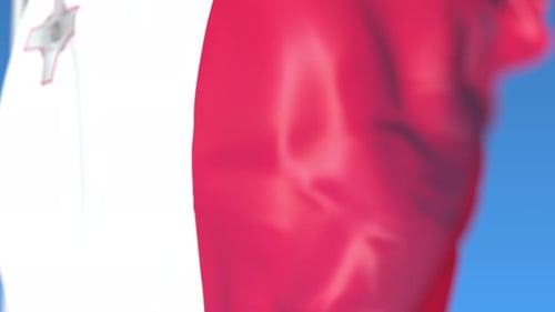 Malta National Flag Waving Loop Animation