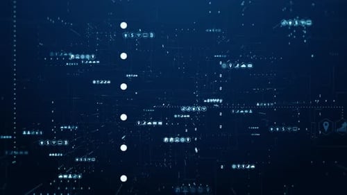 Futuristic Digital Network Data Flow Loop Background