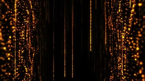 Abstract Golden Particles and Light Rays Background