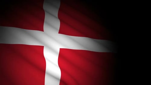 Waving Danish Flag Seamless Loop Animation