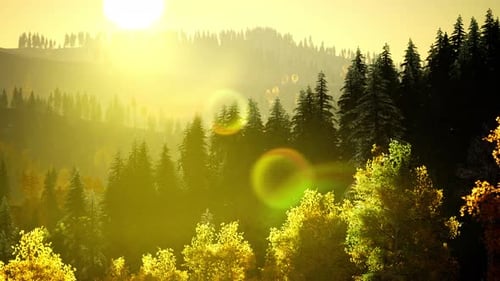 Bright Sunset in the Mountains