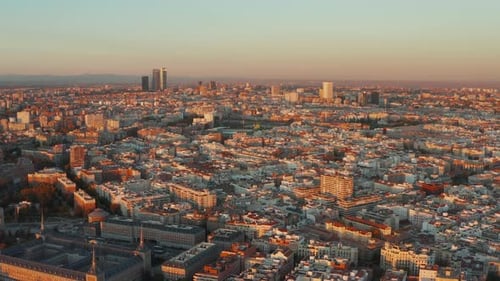 Aerial View of City at Golden Hour