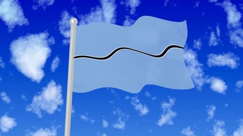 Waving Flag Animation with Customizable Design Against a Blue Sky