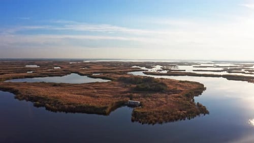 Scenic Aerial View of Islands and Waterways