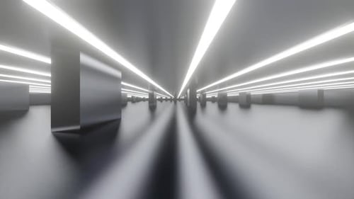 Seamless Loop of Futuristic Neon Tunnel Travel