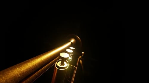 Dramatic Golden Trumpet Rotation Animation