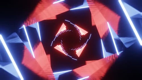 Abstract Triangle Line Glowing Tunnel Background Loop Video Footage HD