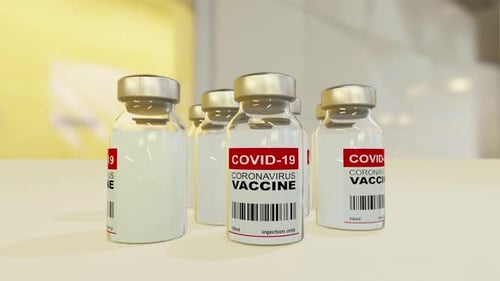 Rotating COVID-19 Coronavirus Vaccine Vials 3D Animation