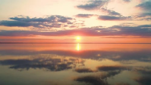 Aerial View of a Beautiful Calm Sea Surface Stretches To the Horizon