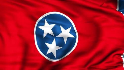Realistic Waving Tennessee State Flag Seamless Loop