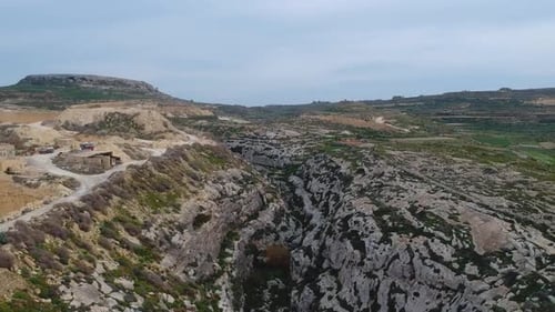 Aerial Flight Along The Canyon