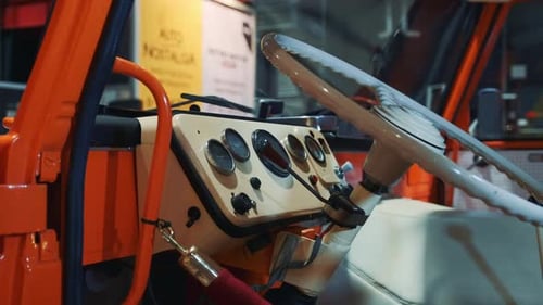 Vintage Vehicle Dashboard and Interior Close Up