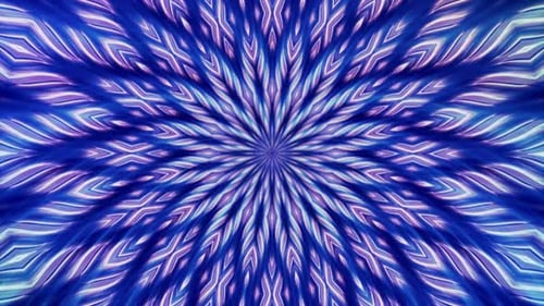 Abstract Blue Purple Glowing Kaleidoscope Background