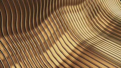 Abstract Golden Fluid Waves Seamless Loop Background