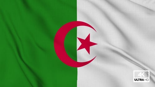 Algeria Flag Waving Slowly Looped