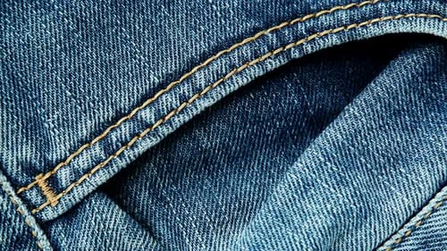 Macro Footage of Blue Denim Fabric Texture