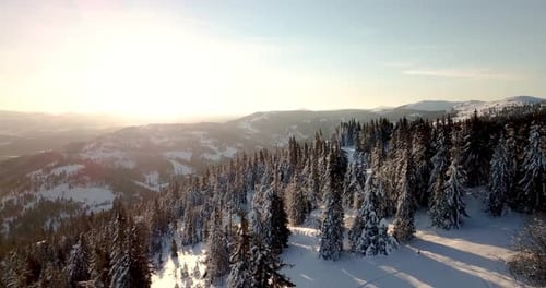 From Great Heigh Fairytale Mountain Landscape Snow Covered Alpine Sharp Peaks