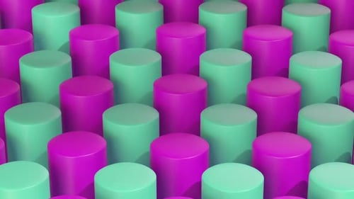 Pulsating Geometric 3D Cylinders Background Animation