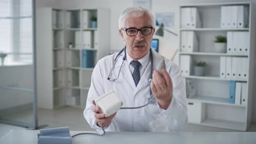 Doctor Explains Blood Pressure Monitor Usage In Office