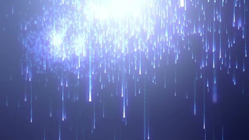 Abstract Blue Light Particles Falling Digital Background