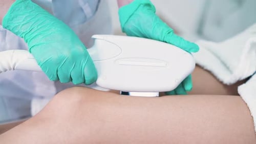 Laser Hair Removal Treatment in Clinic Close Up