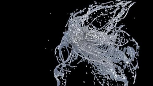 Dynamic Water Splash Burst on Alpha Channel