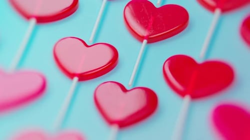 Animated Sweet Heart Lollipops Background Motion