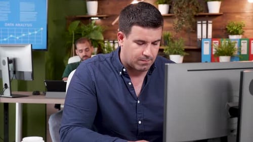 Office Worker Types on the Computer