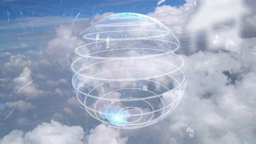 Modernisation du réseau de connexion au-dessus des nuages dans le ciel