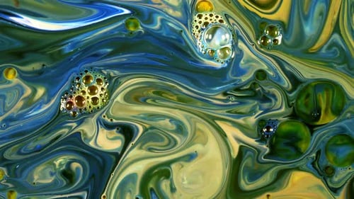 Abstract Swirling Liquid with Bubbles