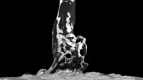 Dynamic Clear Liquid Flowing and Splashing Animation