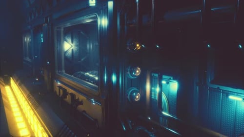 Futuristisches Interieur der Spase Base