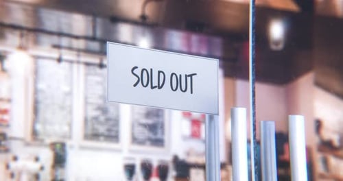 Animated Handwritten Sold Out Sign for Storefronts and Businesses