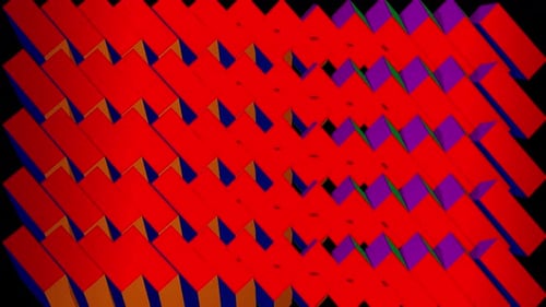 Dynamic 3D Geometric Blocks Abstract Pattern Animation