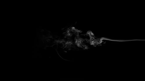 White Smoke Drifting on Black Background