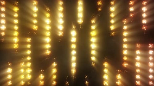 Dynamic Golden Stage Lights Flashing Background