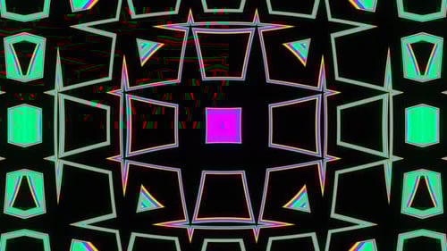 VJ Loop Bouncing Multicolored Neon Patterns for Show Decoration